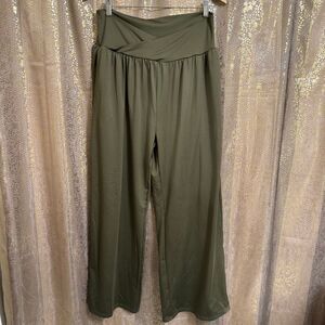 TARSE Olive Green Comfy Crossover Waist Stretchy Lounge Pants XL